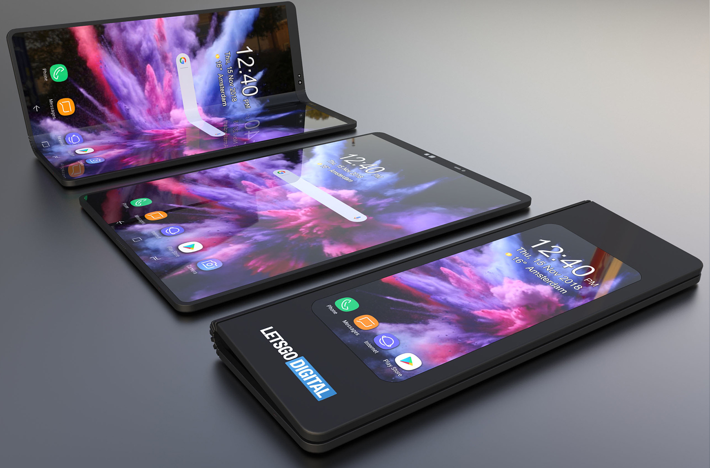 Samsung smartphone 3D renders