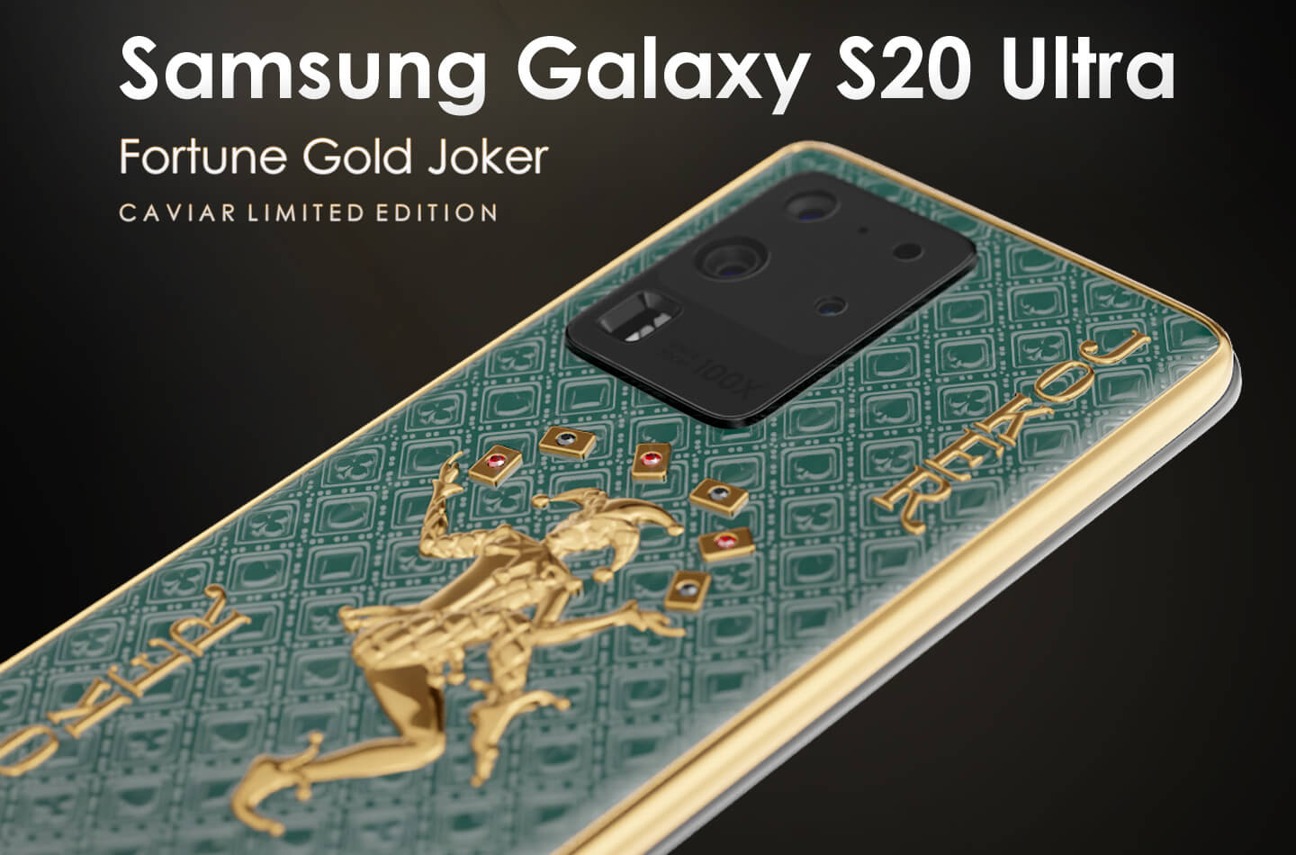 نتيجة بحث الصور عن Caviar decks the Samsung Galaxy S20 Ultra in gold, playing cards