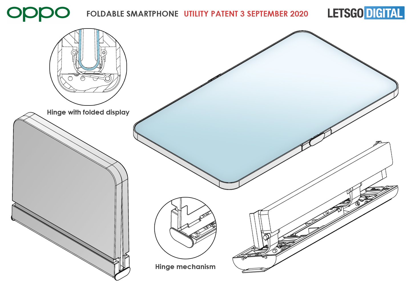 Oppo foldable phone inward folding display