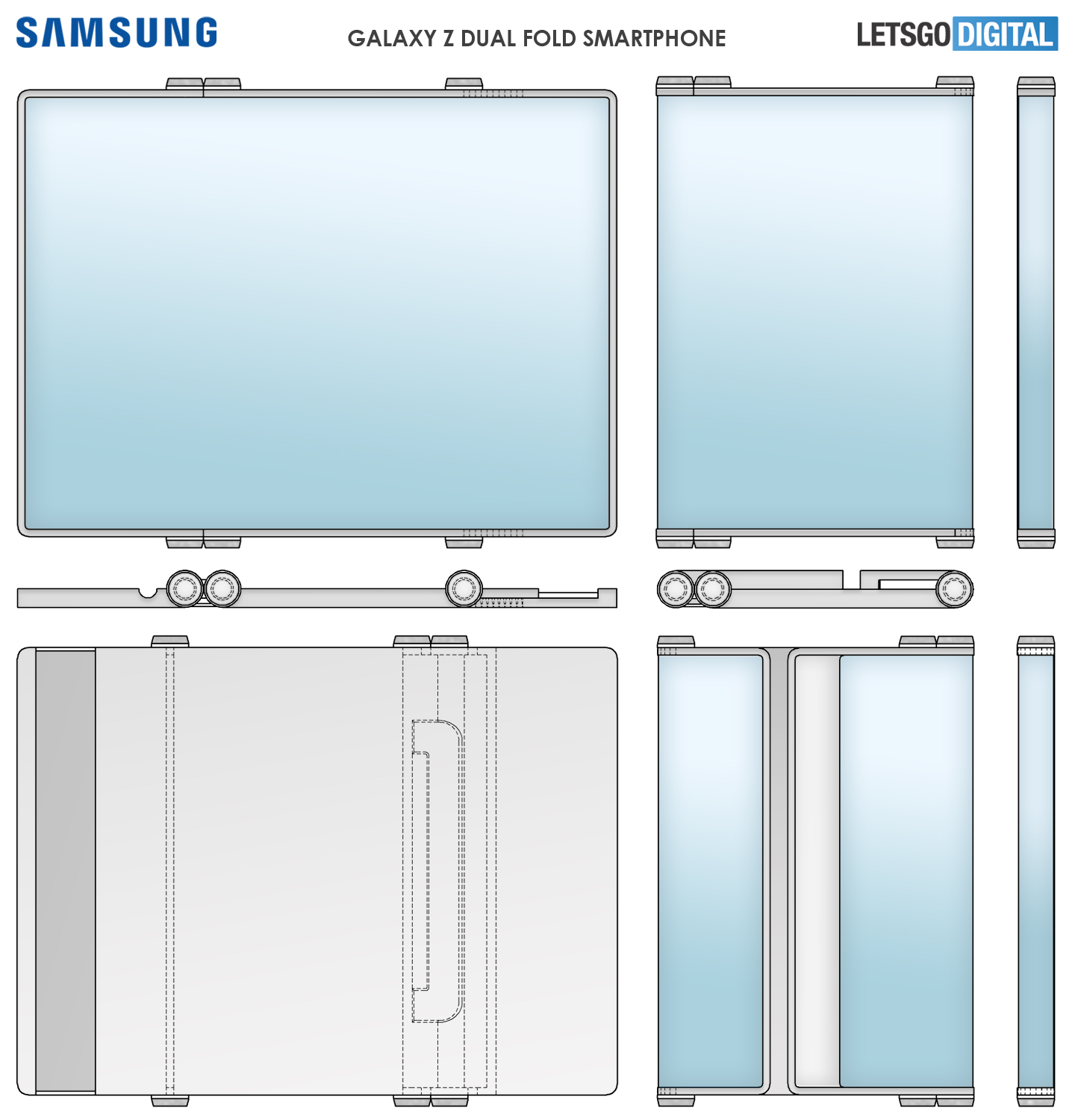 Samsung dual fold smartphone