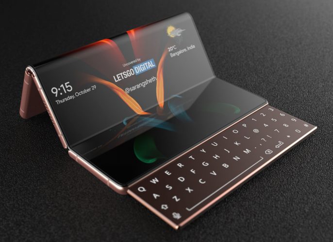 Samsung Galaxy Z Fold3 With Sliding Keyboard 