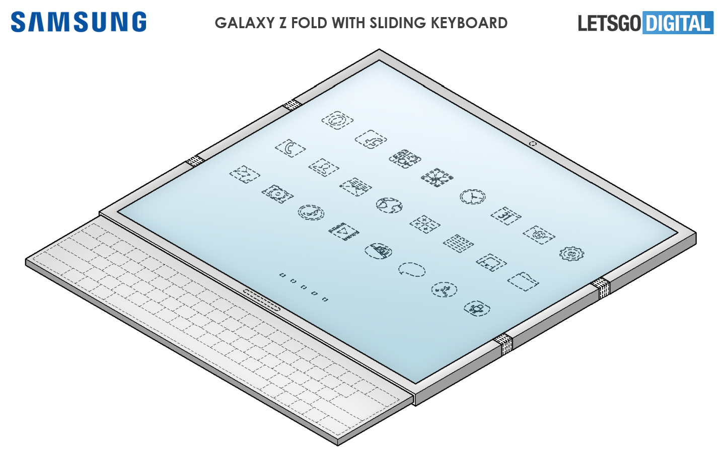 High-quality images of the possible Galaxy Z Fold 3 with sliding keyboard
