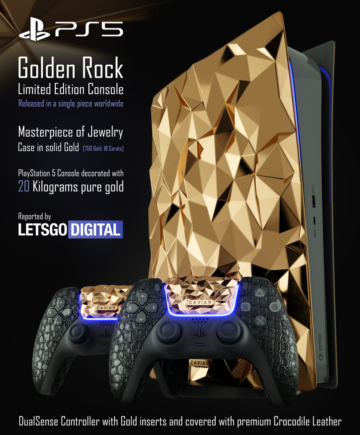 Sony PS5 Limited Edition with 20 kilograms of solid gold 