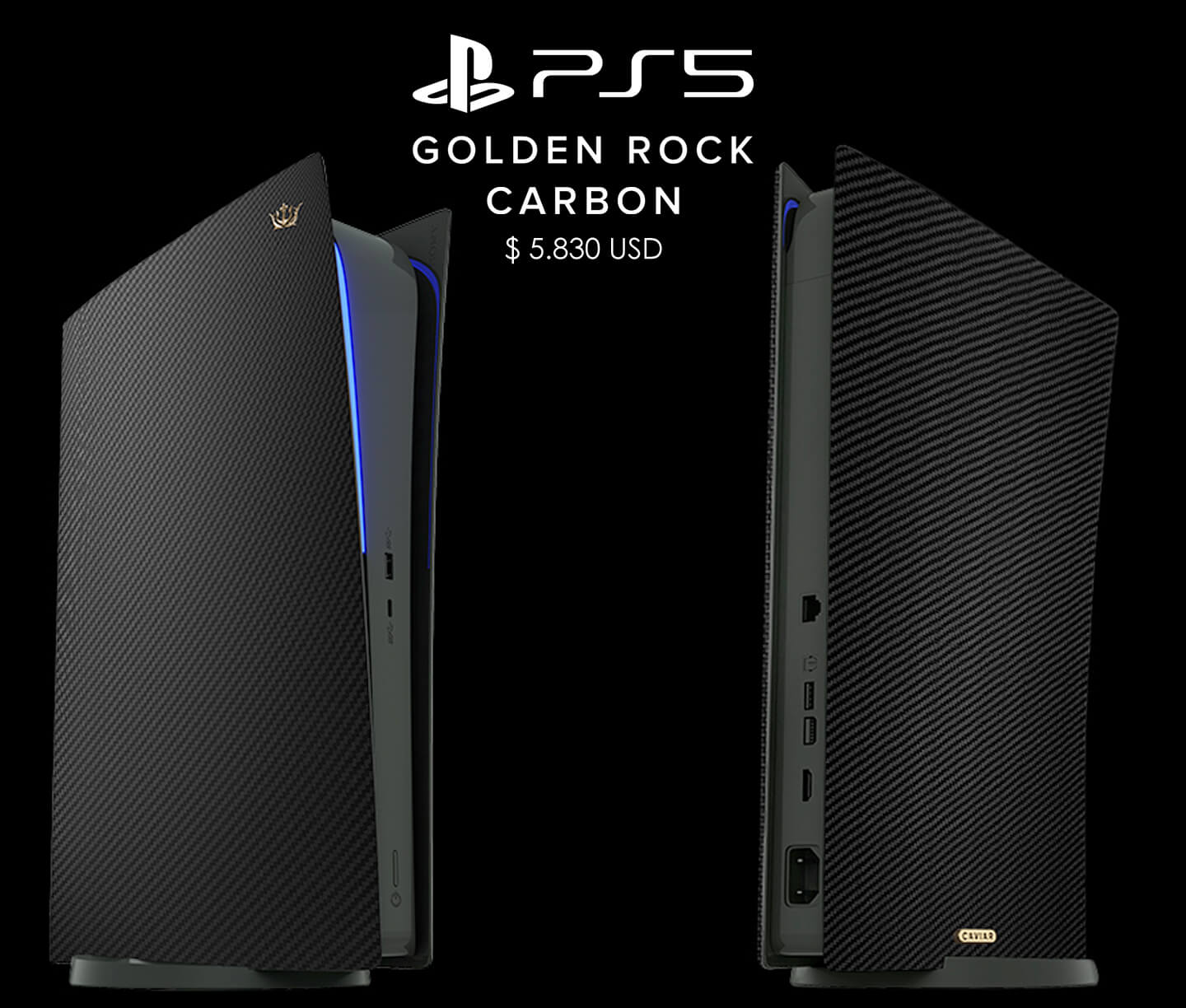 PlayStation 5 Limited Editions with black carbon, leather or gold