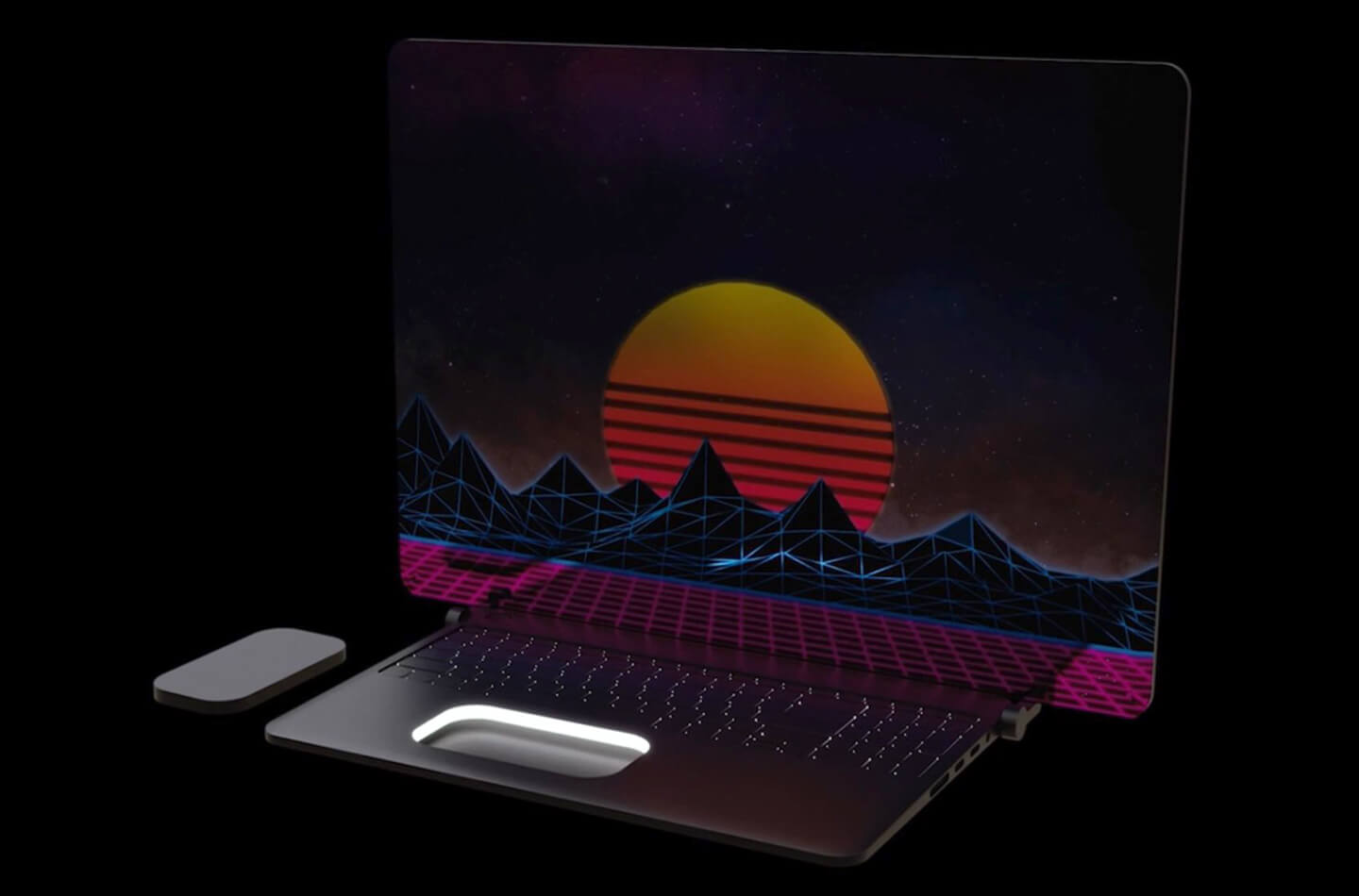 Foldable laptop flexible screen